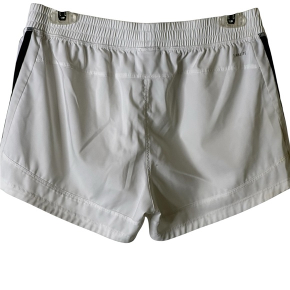 adidas Women's Athletic Shorts in White with Black Accents - Picture 2 of 6